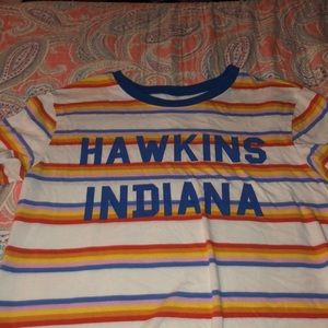 striped stranger things tshirt